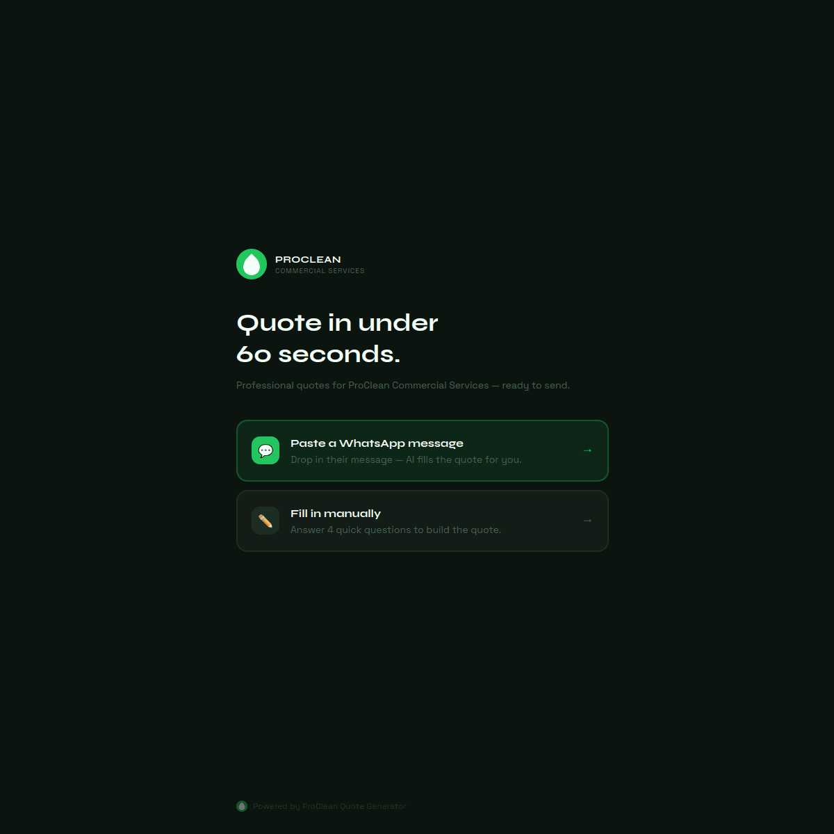 AI Quote Generator interface